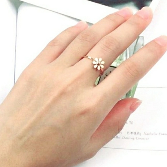 NWOT Daisy Titanium Steel Ring Size 4 - Picture 3 of 3